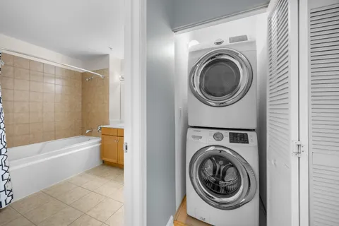 a view of a washer and dryer in a bathroom