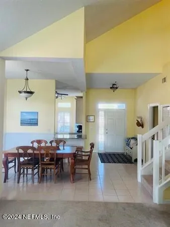 a large dining space with furniture