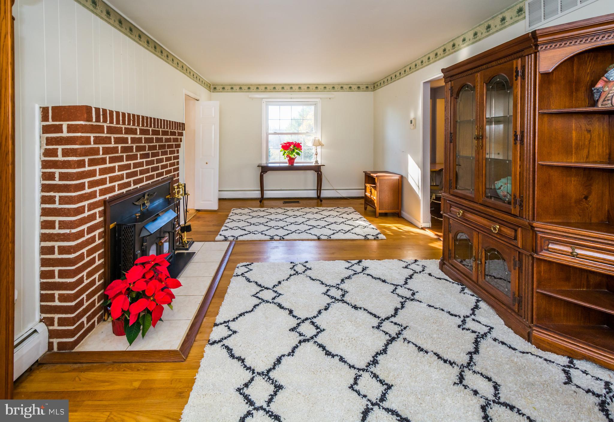 Living Room with Wood stove insert