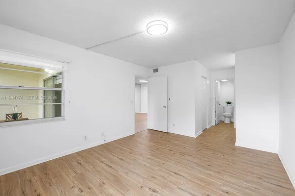 an empty room with a window