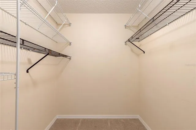 a view of small space with racks on the wall