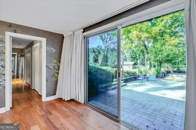 a view of a bathroom with a shower