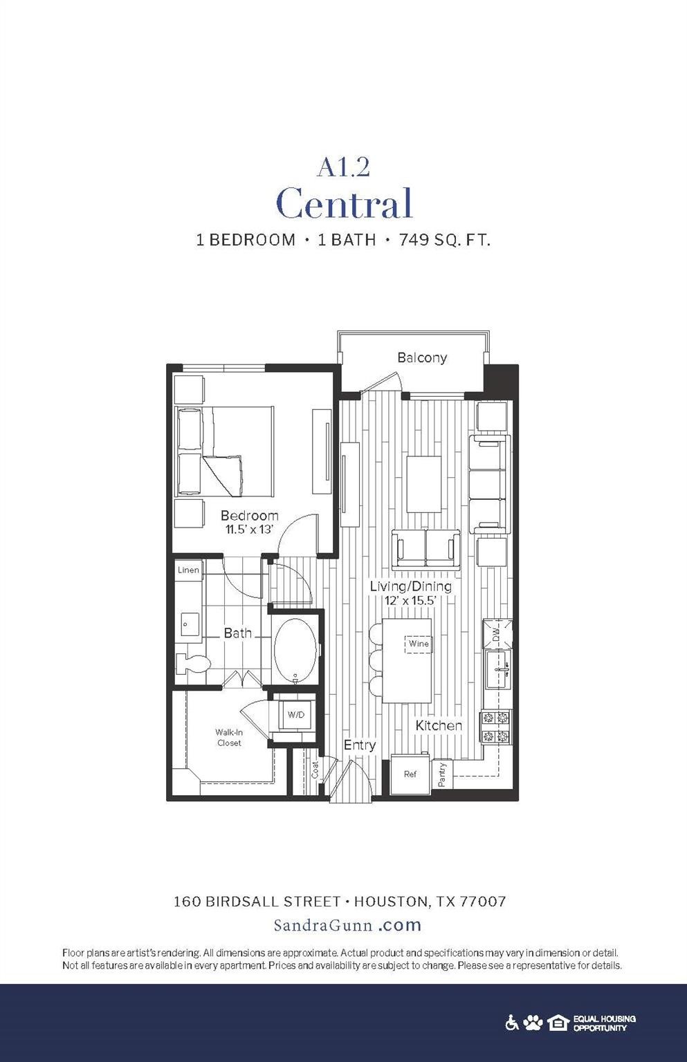 160 Birdsall Street, Unit 1403 Houston, TX 77007 - Photo 26 of 26 Floor plan