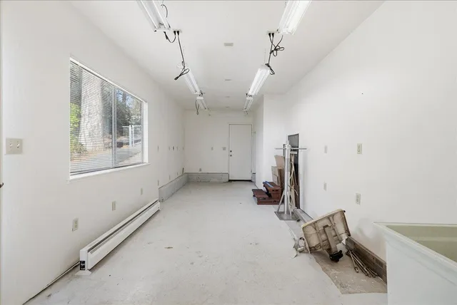 a view of a city with mountains in the background