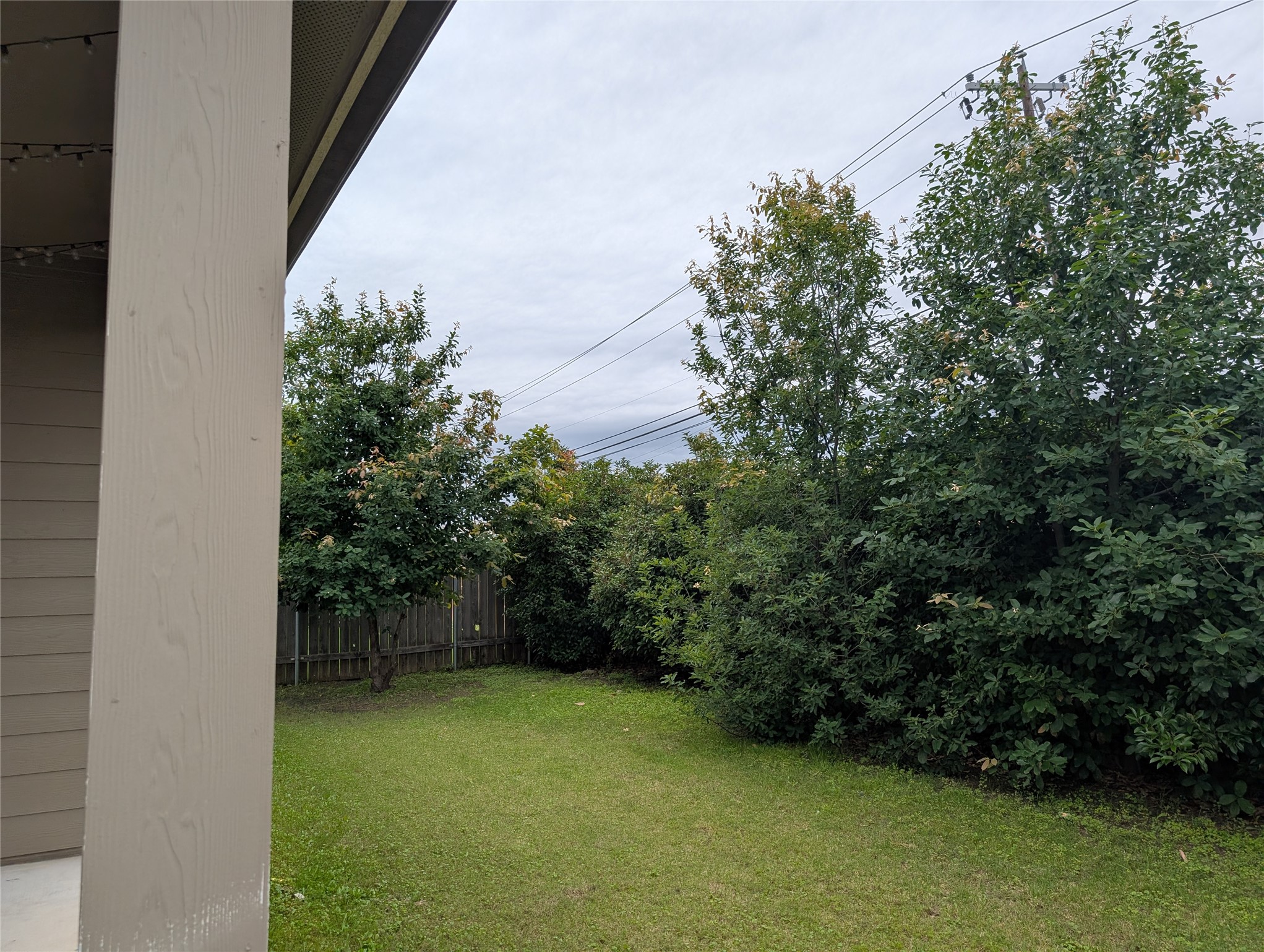 2471 Sunrise Road, Unit 8 Round Rock, TX 78664 - Photo 12 of 13 Expansive backyard featuring a manicured lawn, established trees, and perimeter fencing