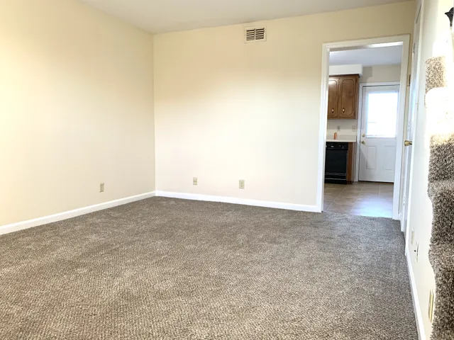 an empty room with closet