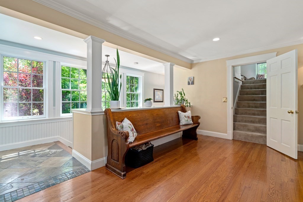 5 Deerfield Road Sherborn, MA 01770 - Photo 17 of 42 a living room with furniture and wooden floor
