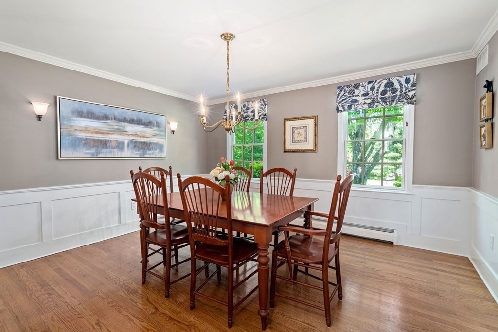 5 Deerfield Road Sherborn, MA 01770 - Photo 22 of 42 a view of a dining room with furniture window and wooden floor