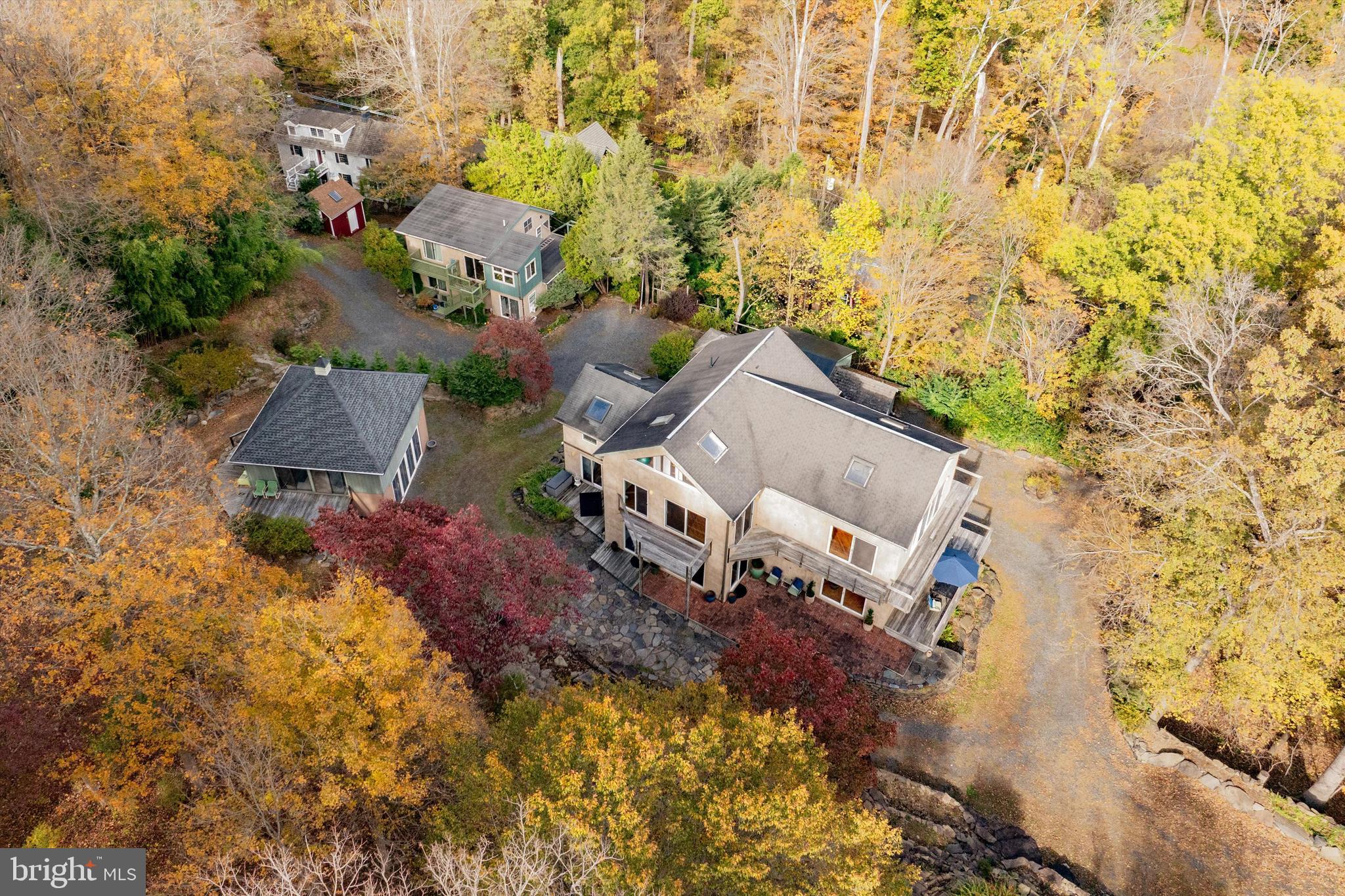 7640 Tohickon Hill Road Pipersville, PA 18947 - Photo 30 of 34 an aerial view of a house with a yard