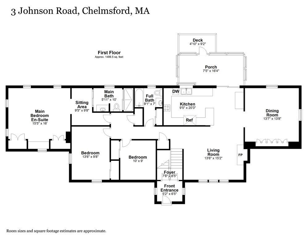 3 Johnson Road Chelmsford, MA 01824 - Photo 41 of 42 a picture of a floor plan