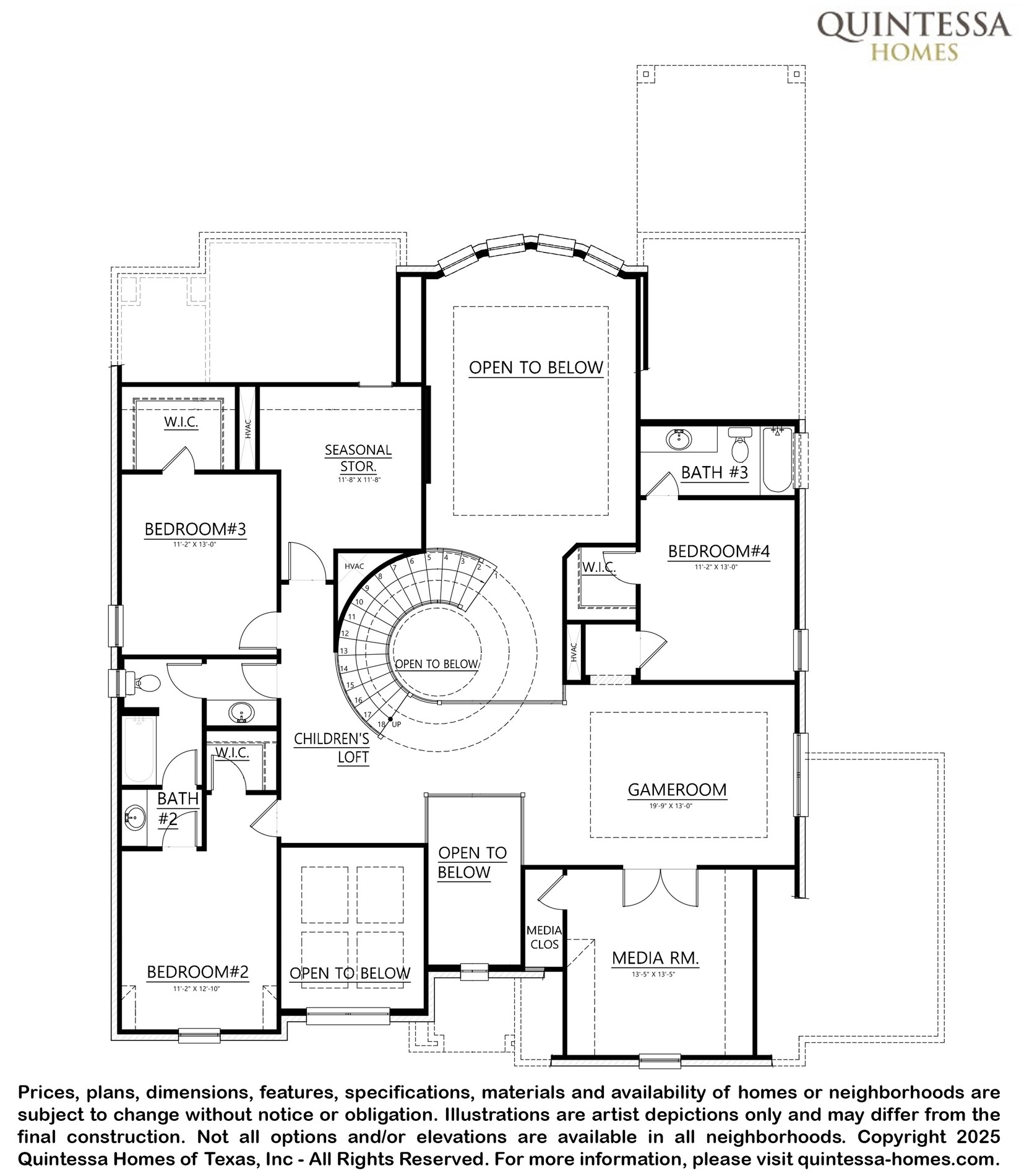 9603 Carousel Lane Houston, TX 77080 - Photo 32 of 32 Artist Rendering of 2nd Floor Plan.
