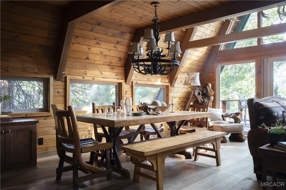 27710 West Shore Road Lake Arrowhead, CA 92352 - Photo 12 of 47 a view of a dining room with furniture window and outside view