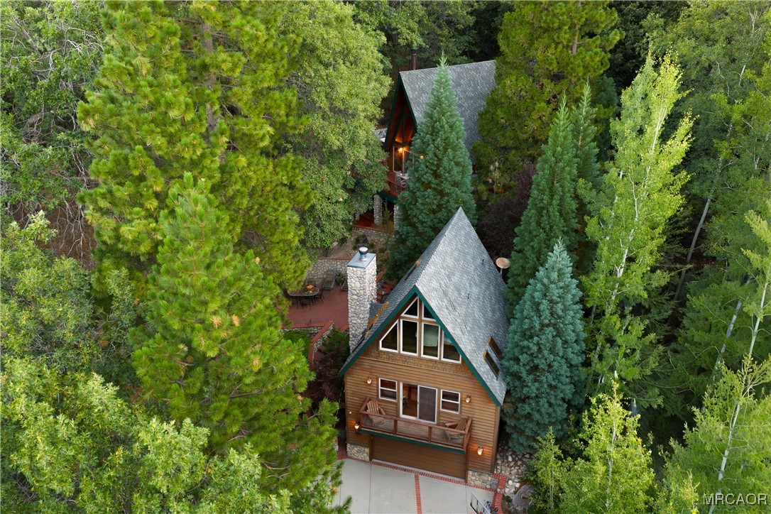27710 West Shore Road Lake Arrowhead, CA 92352 - Photo 2 of 47 an aerial view of a house with a yard