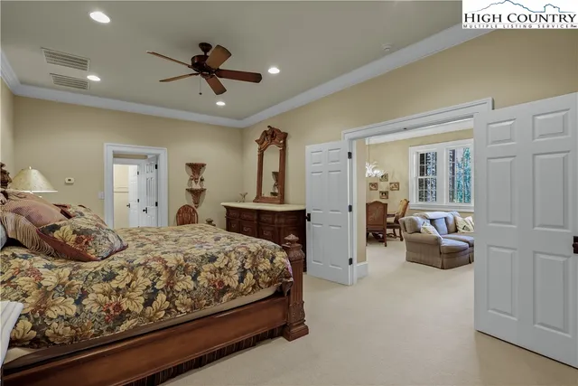 a view of a balcony with wooden floor
