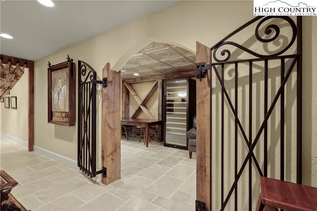 a view of a backyard with sitting area