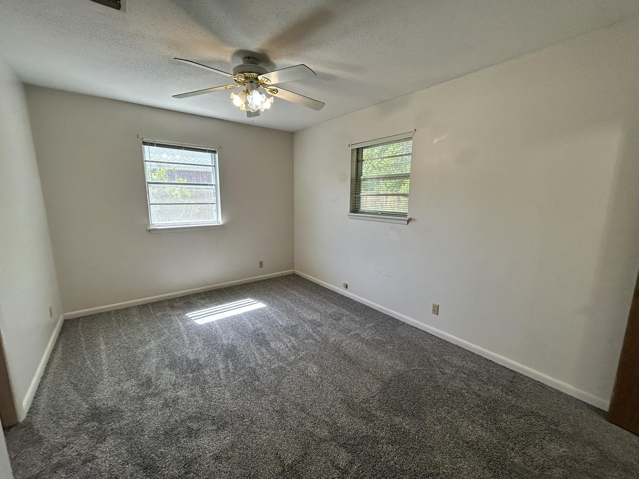 205 Powell Drive Crestview, FL 32536 - Photo 9 of 12 an empty room with a chandelier fan and windows