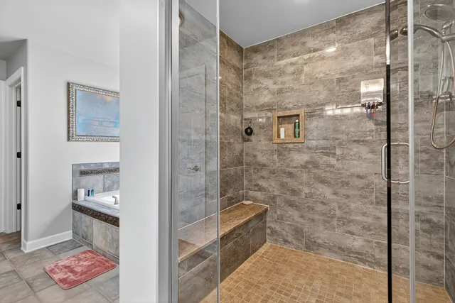 a bathroom with a shower