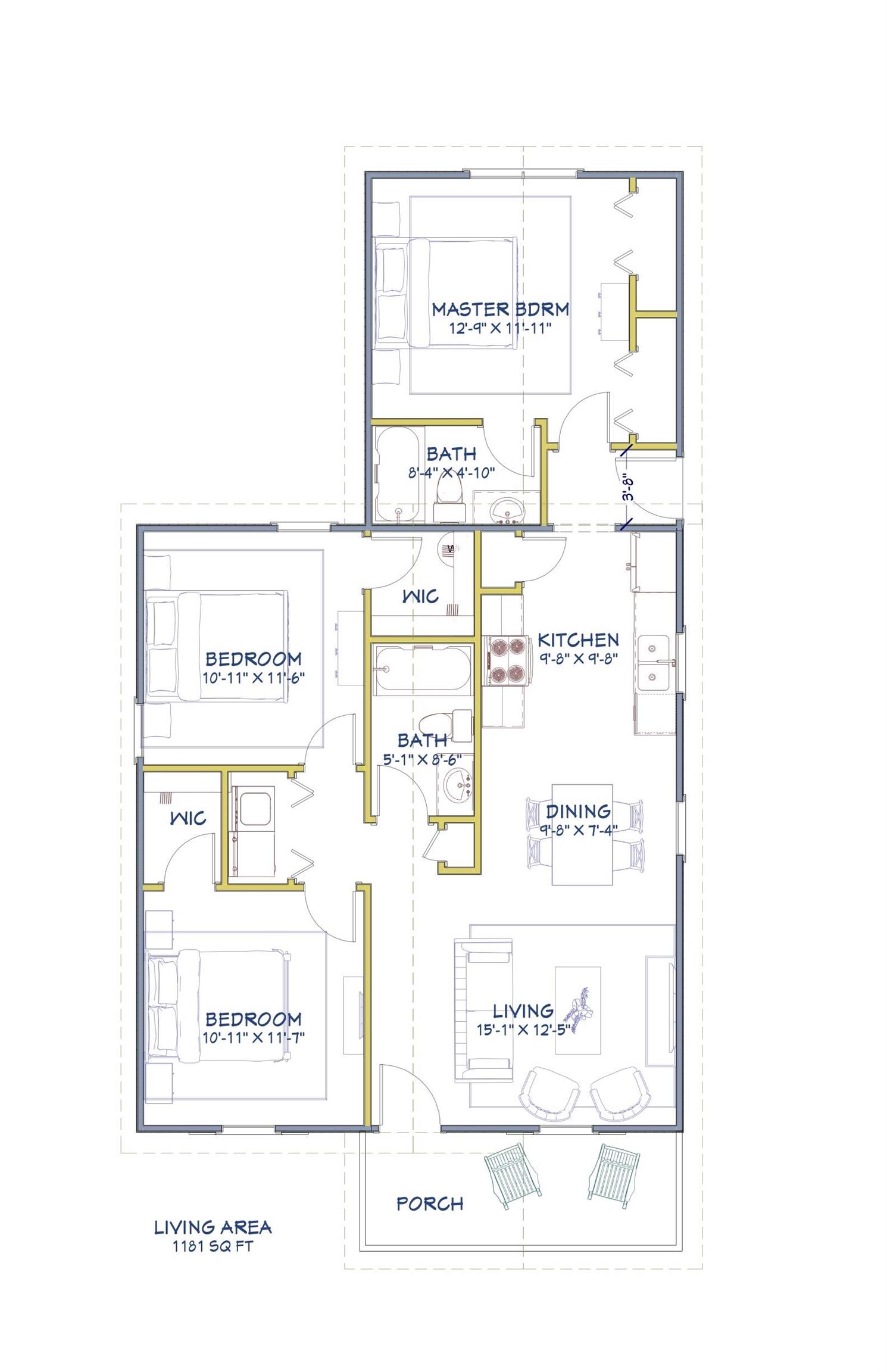 74 Greentown Road Georgetown, SC 29440 - Photo 17 of 17 This is the floor plan showing the option for 3 be