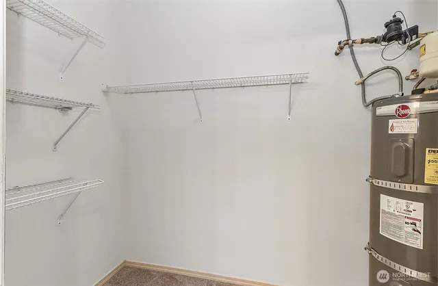 a view of small space with racks on the wall