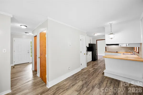 an empty room with windows