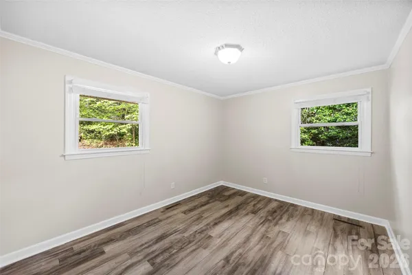 a view of a yard with a tree