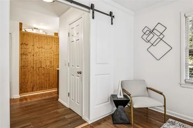 a bathroom with a mirror