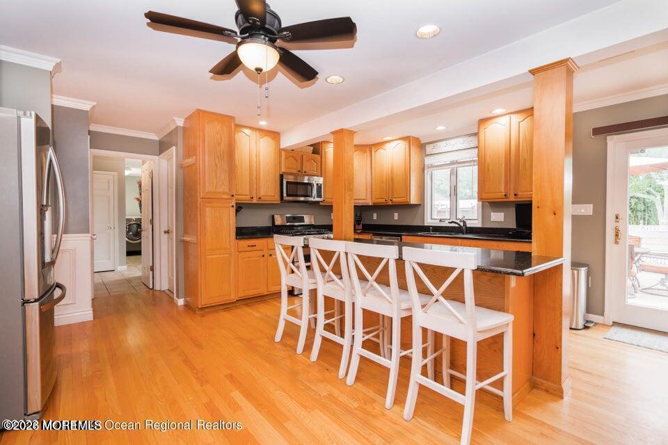 1 Kari Court Jackson, NJ 08527 - Photo 20 of 66 a view of a kitchen with stainless steel appliances kitchen island granite countertop a refrigerator and microwave
