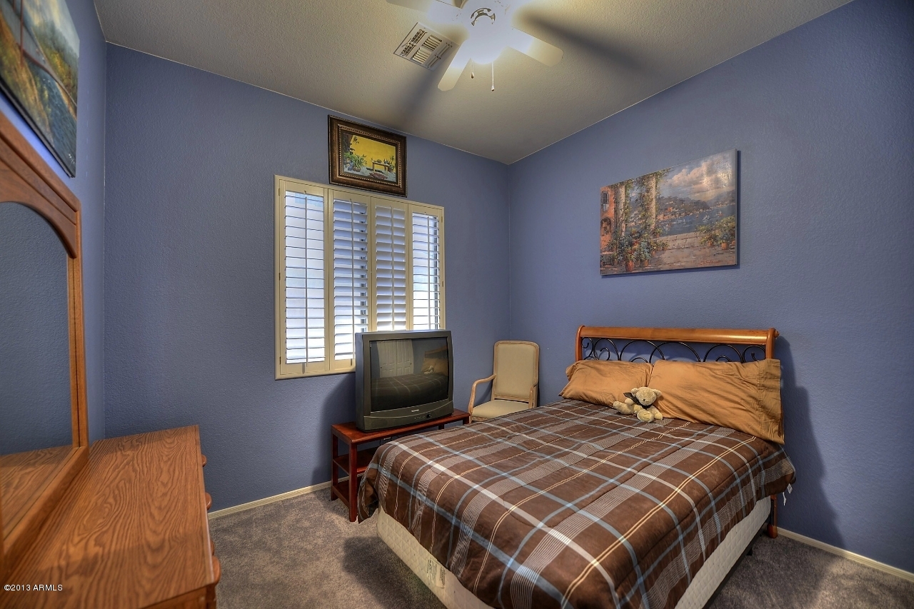 4243 East Tether Trail Phoenix, AZ 85050 - Photo 24 of 28 a bedroom with a bed and a tv