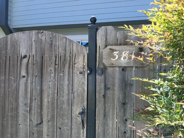 a view of a wooden door