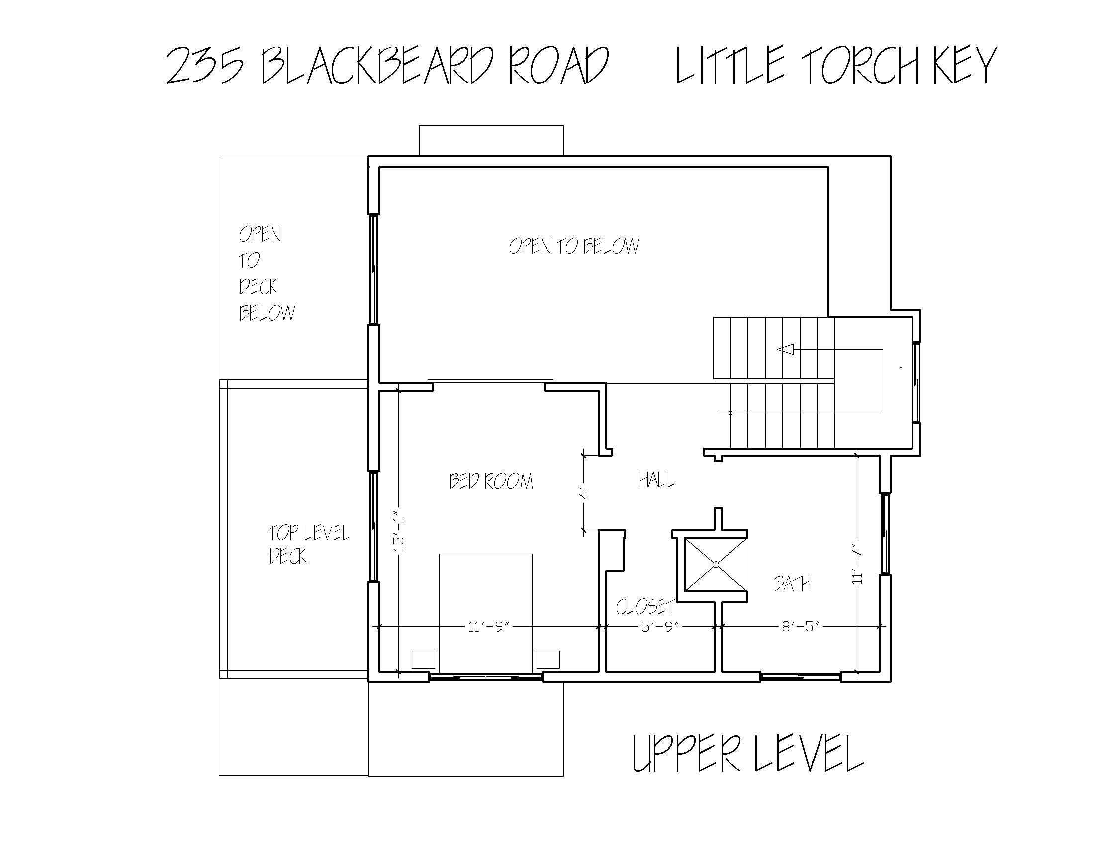 235 Blackbeard Road Summerland Key, FL 33042 - Photo 44 of 44 Floor Plan UPPER LEVEL