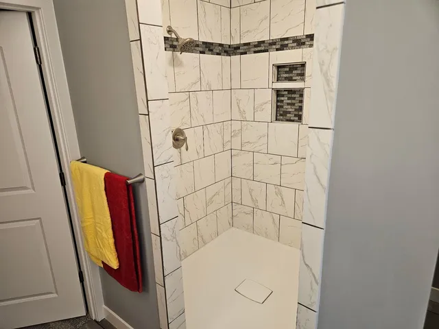a bathroom with a shower