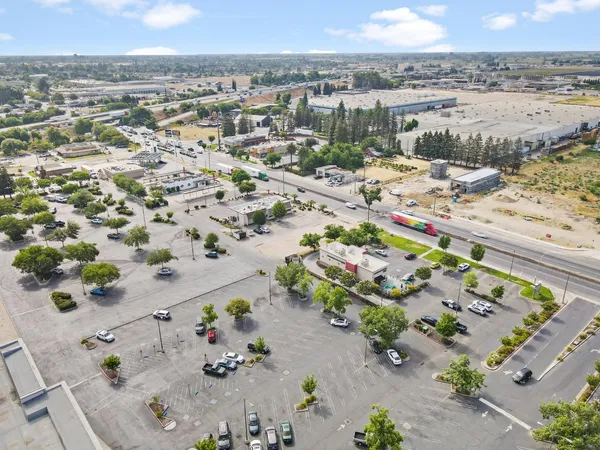 a view of a city with an ocean view
