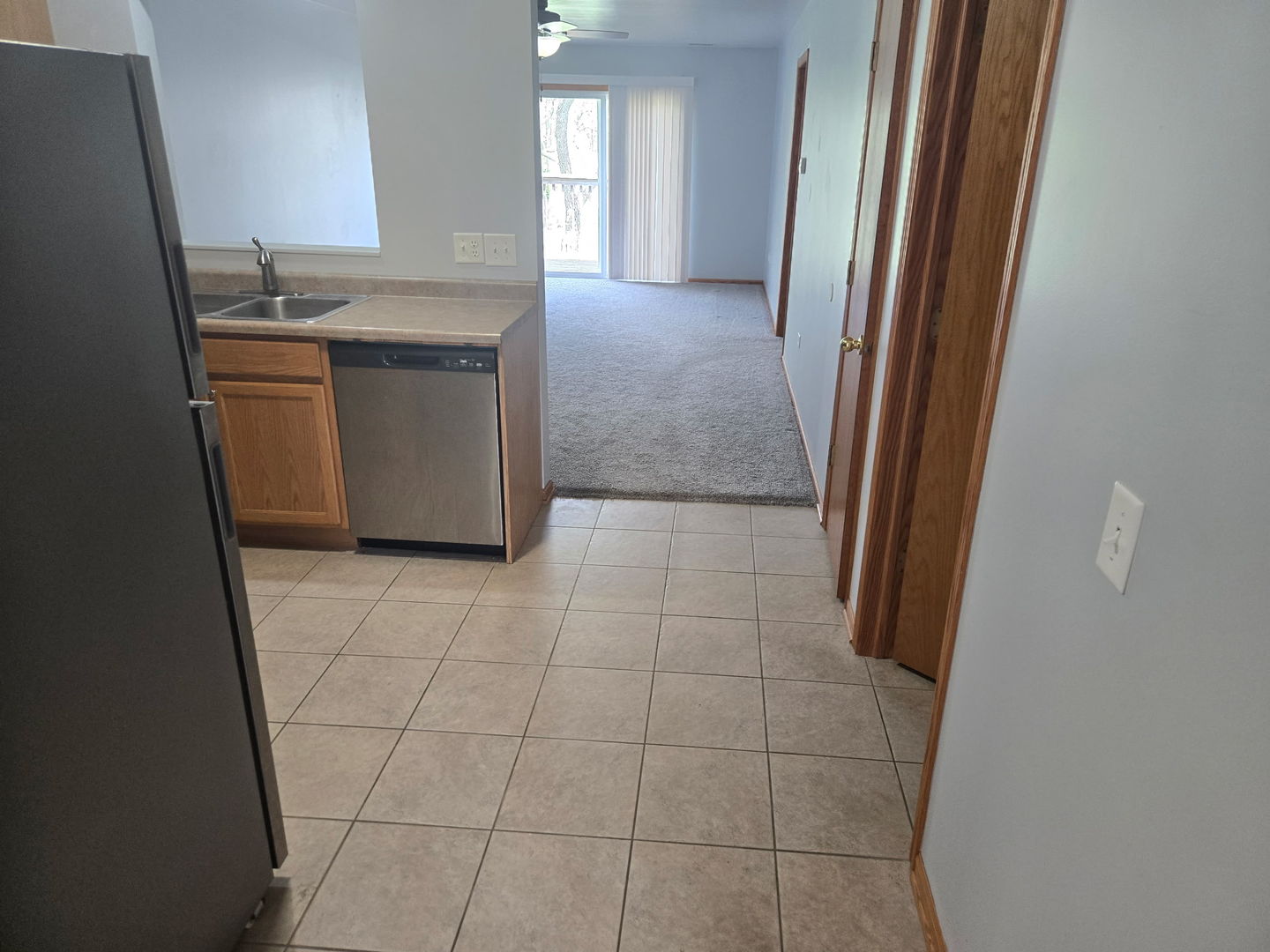 1000 Bratton Avenue, Unit 6 Marseilles, IL 61341 - Photo 3 of 9 a view of a kitchen from the hallway