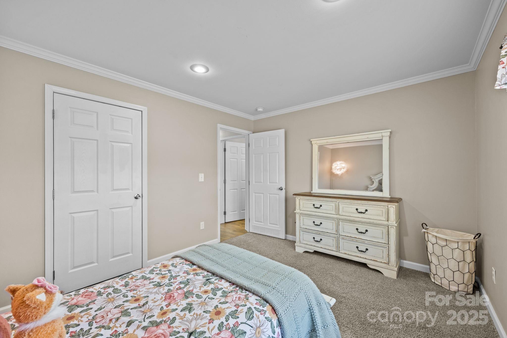 247 Aden Green Road Mill Spring, NC 28756 - Photo 31 of 48 a bedroom with a bed and a dresser in it