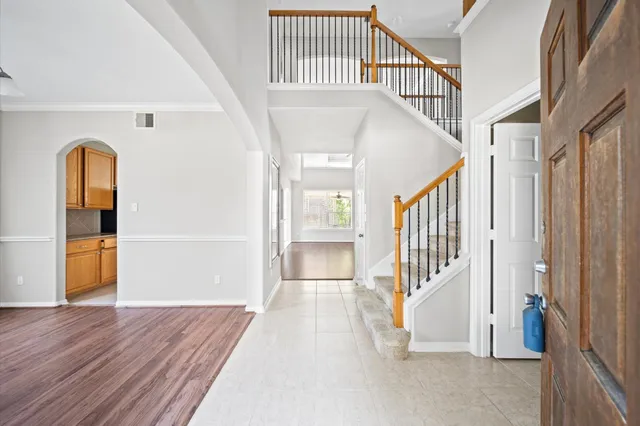 a view of an entryway with staircase