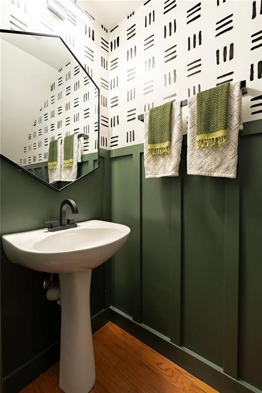 5800 Oakdale Road Southeast, Unit 150 Mableton, GA 30126 - Photo 14 of 36 a bathroom with a sink and a mirror