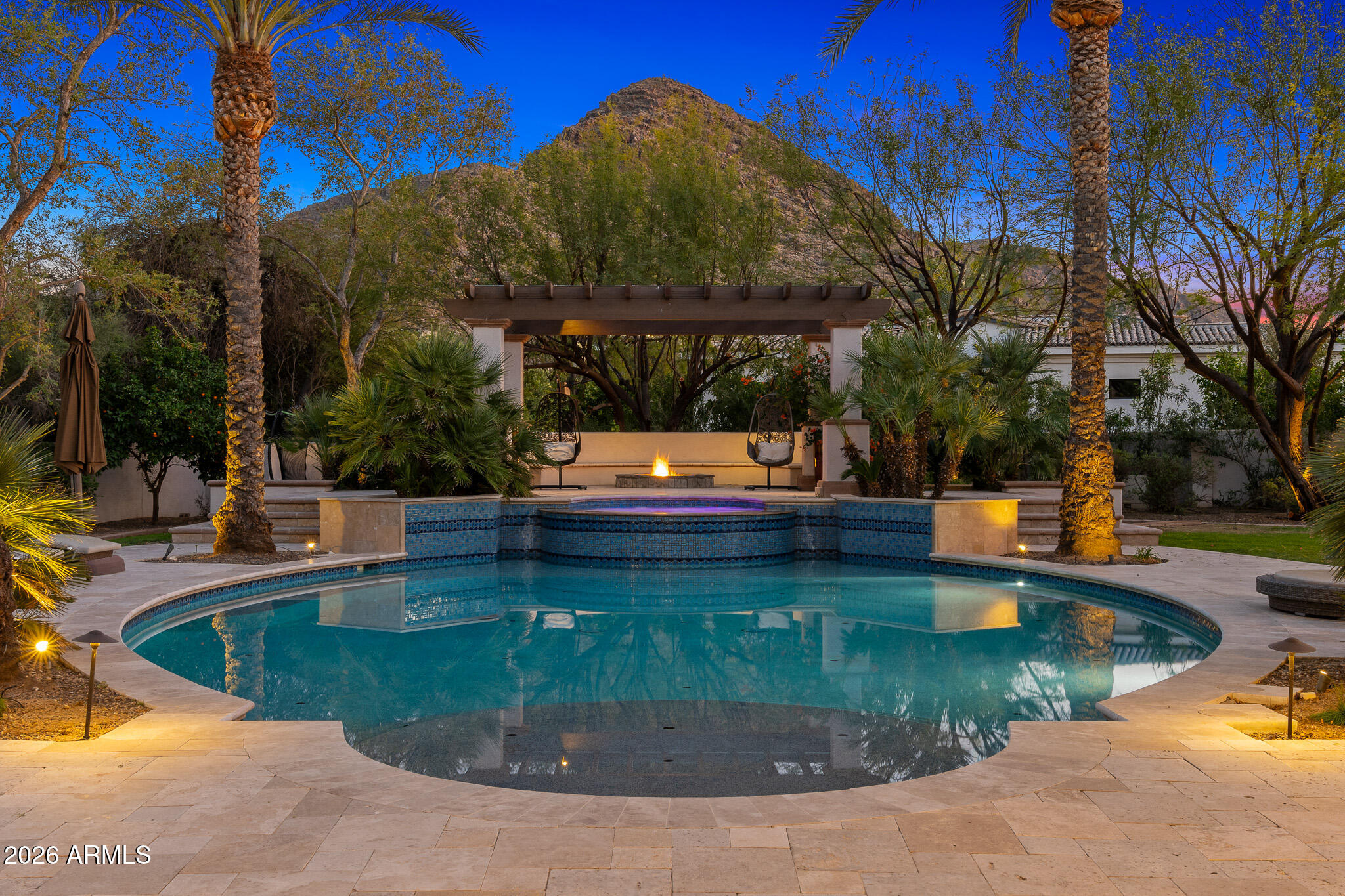 5401 East Mockingbird Lane Paradise Valley, AZ 85253 - Photo 52 of 62 53pool and spa_twilight