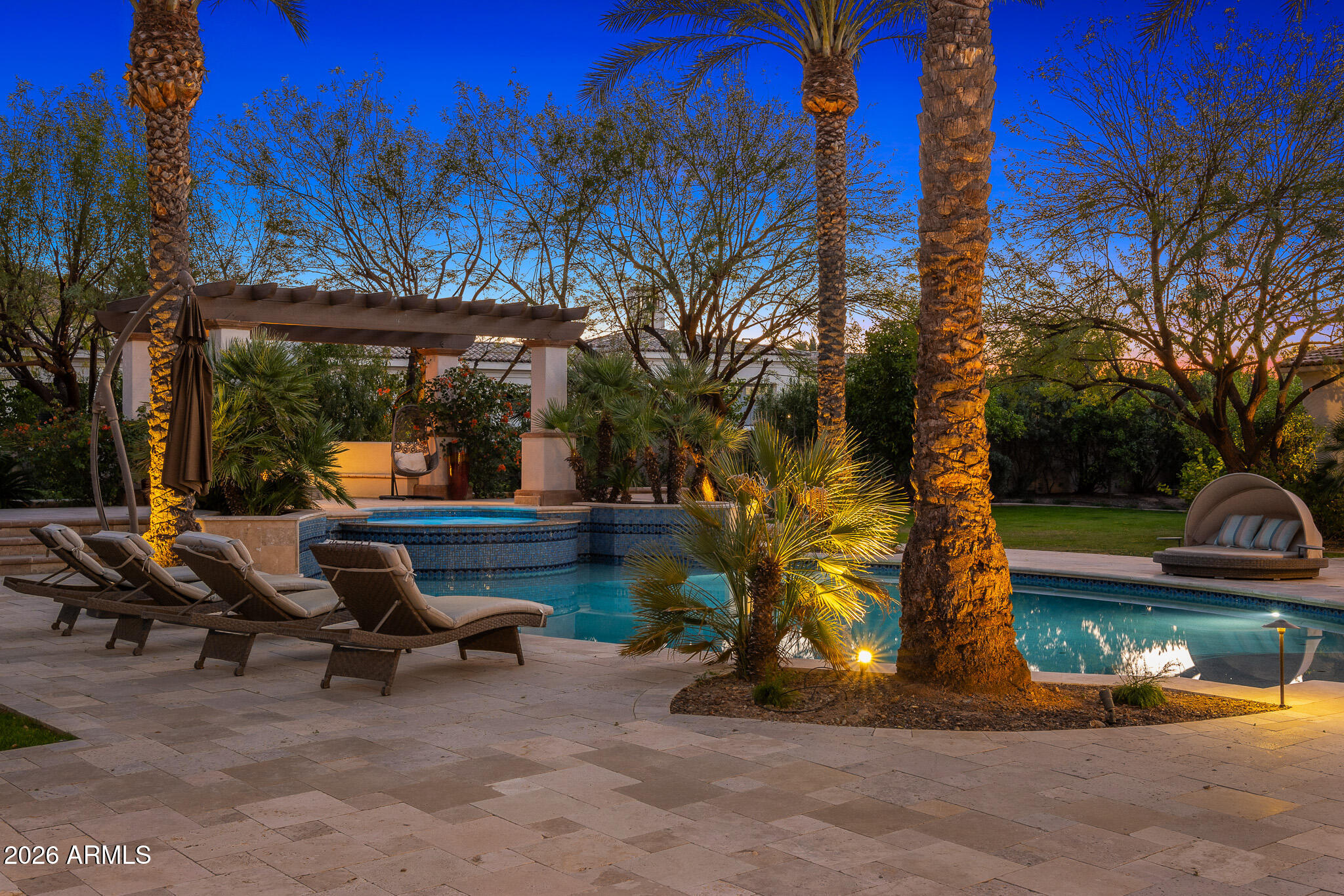5401 East Mockingbird Lane Paradise Valley, AZ 85253 - Photo 55 of 62 56pool lounge_twilight