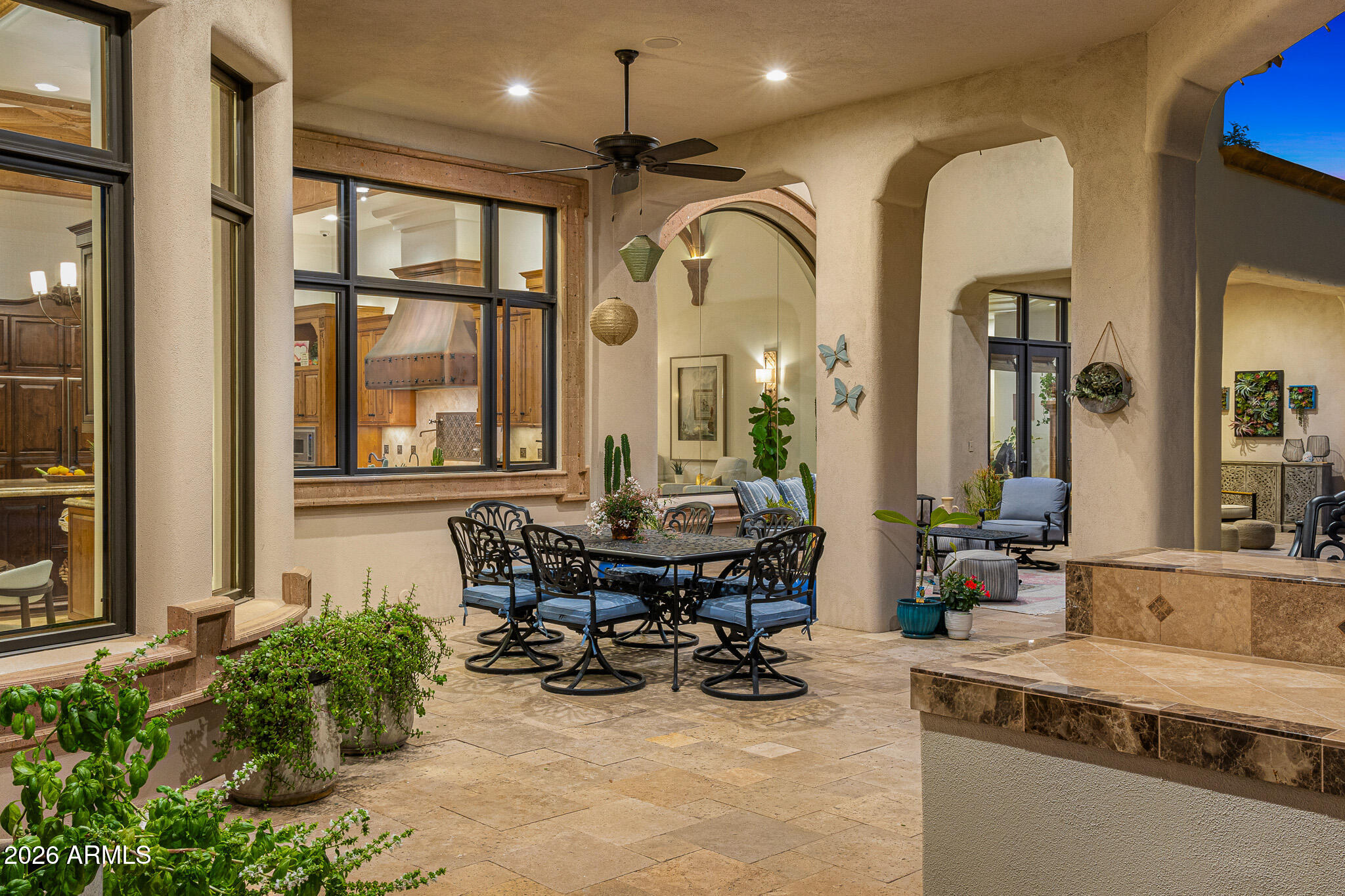 5401 East Mockingbird Lane Paradise Valley, AZ 85253 - Photo 57 of 62 58outdoor dining and bbq lounge_twilight