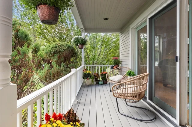 a aerial view of a house with garden and plants