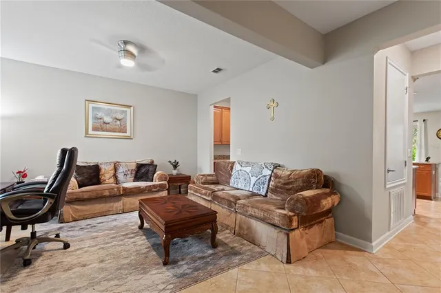 a living room with furniture