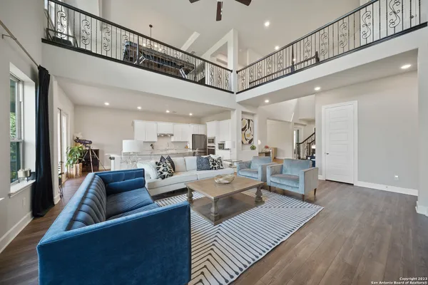 a living room with furniture