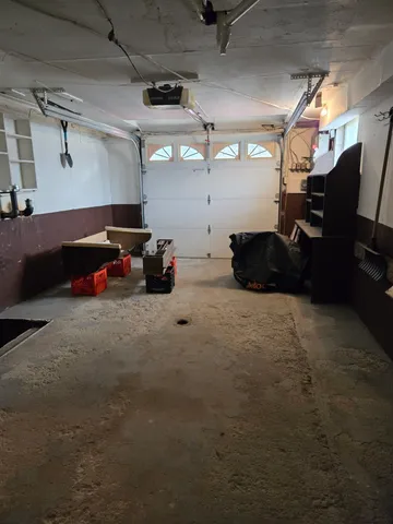 a car parked in a garage