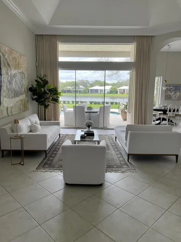 a living room with couches and a coffee table