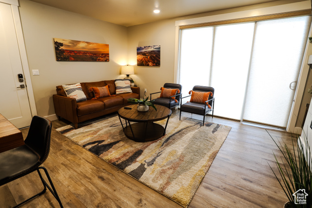 2331 Mesa Road, Unit E3 Moab, UT 84532 - Photo 2 of 71 Living room with wood finished floors and recessed lighting