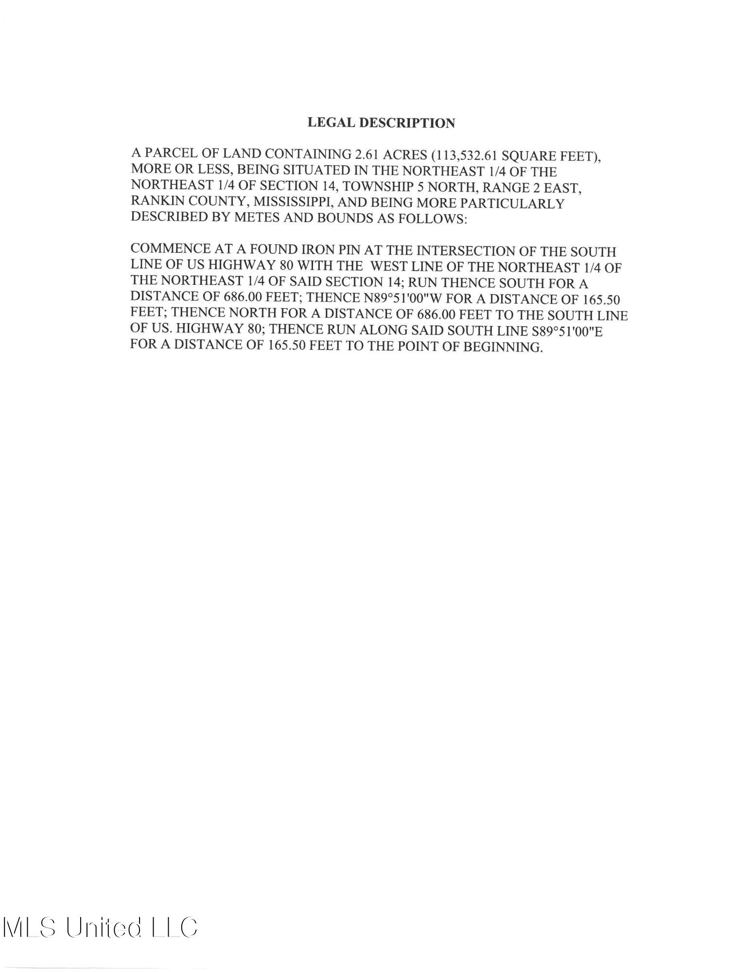 5001 Highway 80 Pearl, MS 39208 - Photo 3 of 3 2.61 Legal