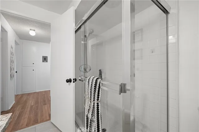 a bathroom with a shower