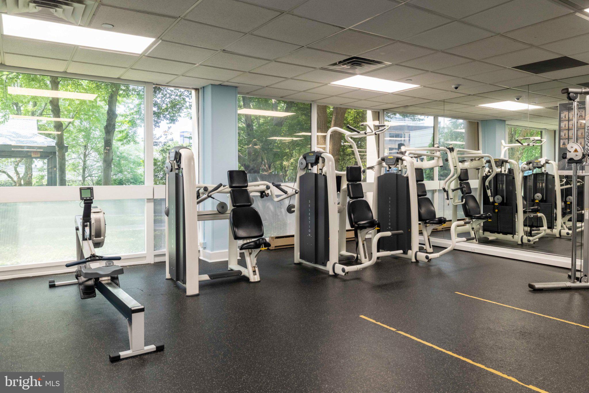2001 Hamilton Street, Unit 1119 Philadelphia, PA 19130 - Photo 33 of 44 Modern fitness space with natural light.