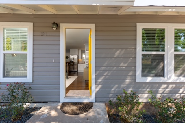 a view of front door of house