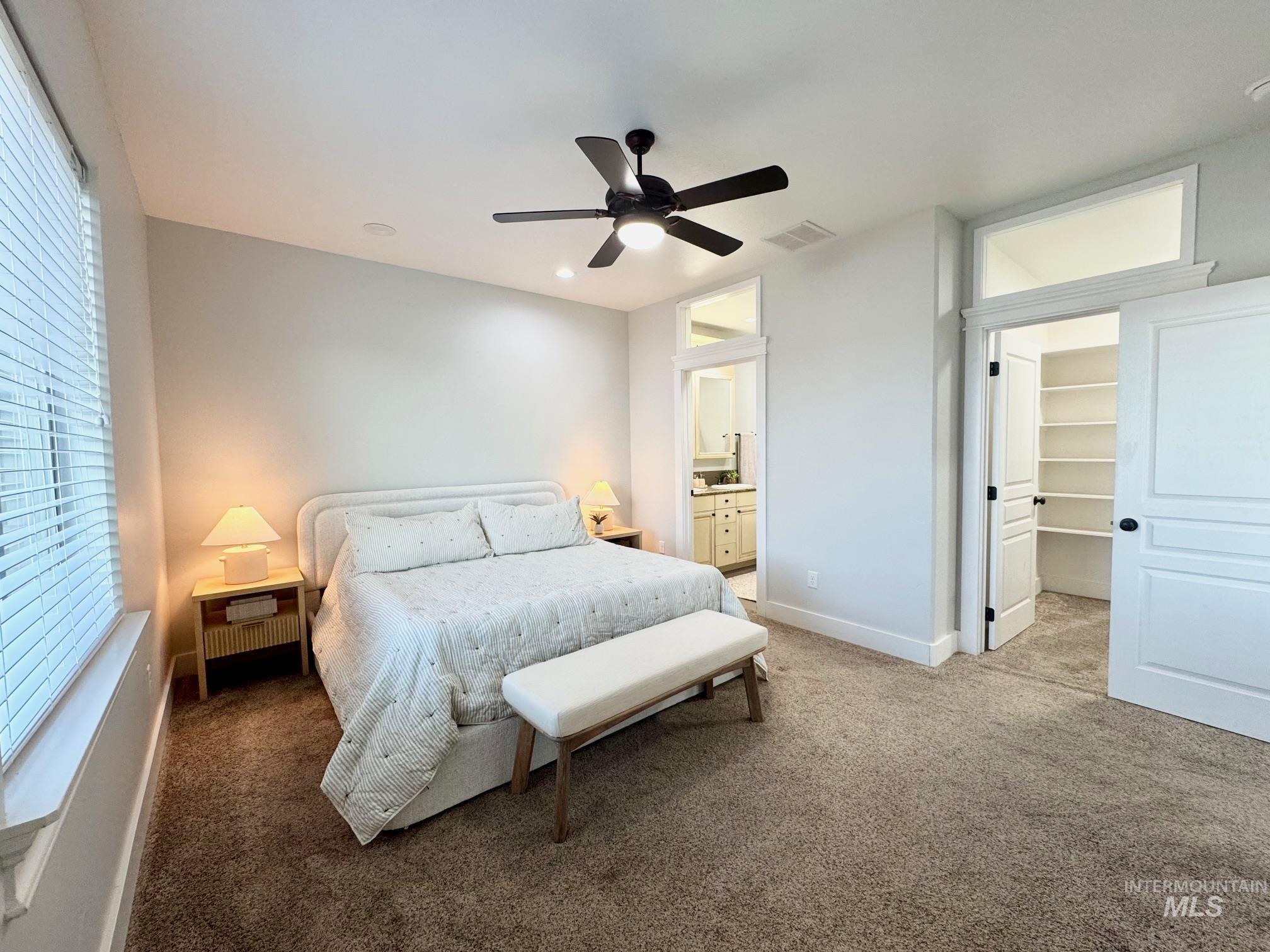 650 Lochsa Loop Heyburn, ID 83336 - Photo 12 of 26 Carpeted bedroom with a ceiling fan and a spacious closet
